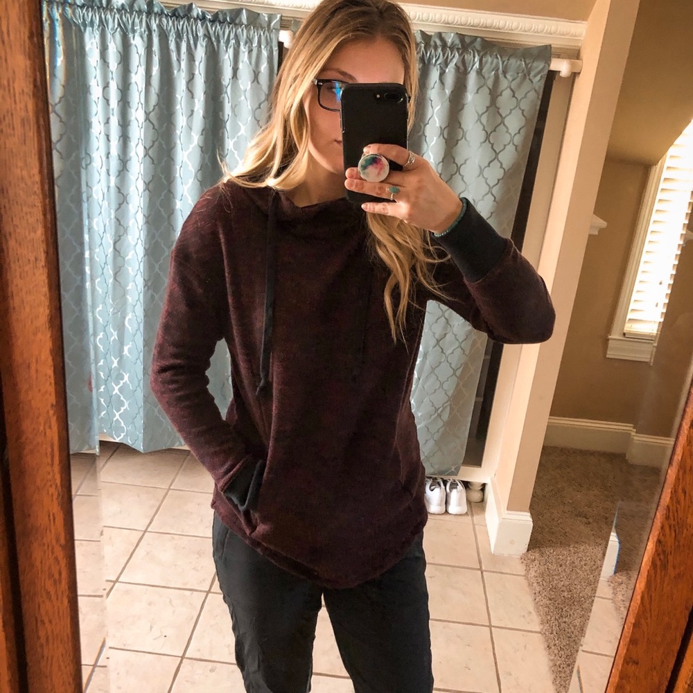 cowlneck maroon hoodie
